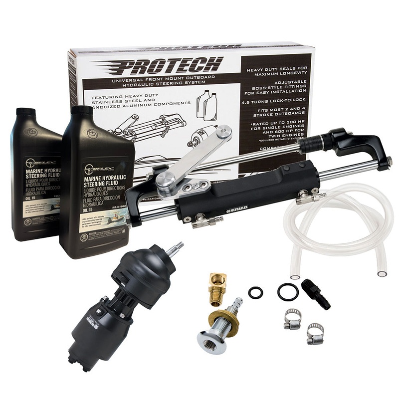Uflex PROTECH 2.1 Front Mount Tilt OB Hydraulic System – Includes UP28T Helm Pump, Oil, UC128TS-2 Cylinder,  X52 Tilt – No Hoses [PROTECH 2.1T]