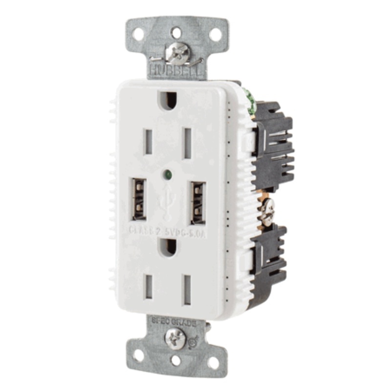 Hubbell Receptacle 15a Usb White [USB15A5W]