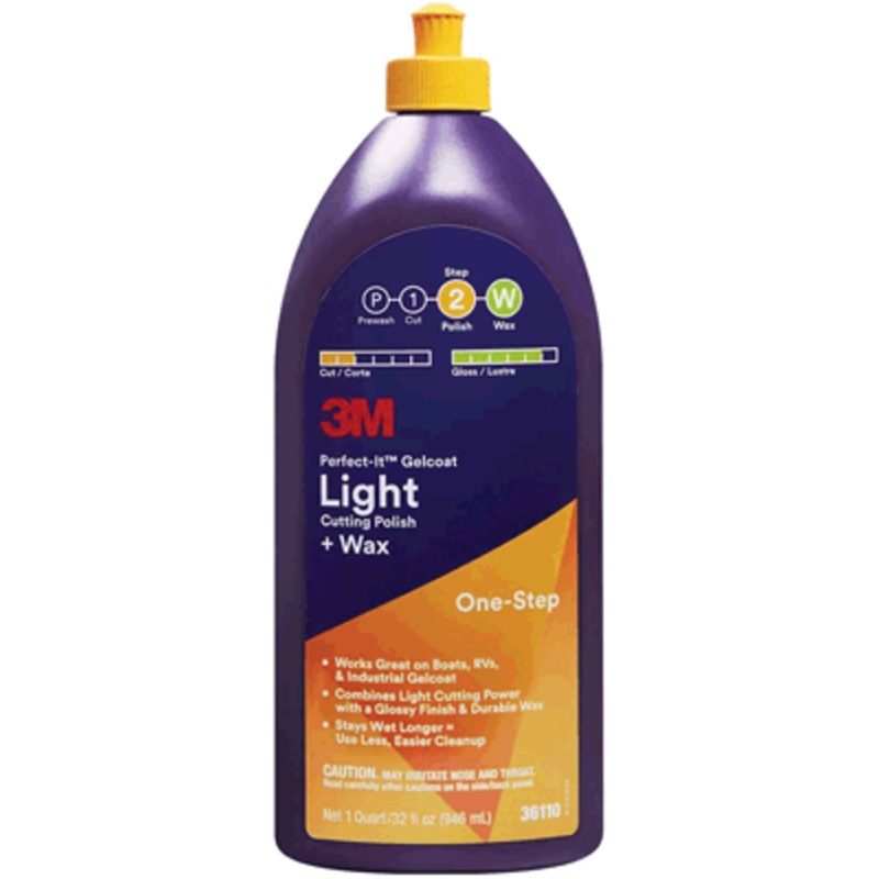 3M Gelcoat Light Polish/Wax Qt [36110]