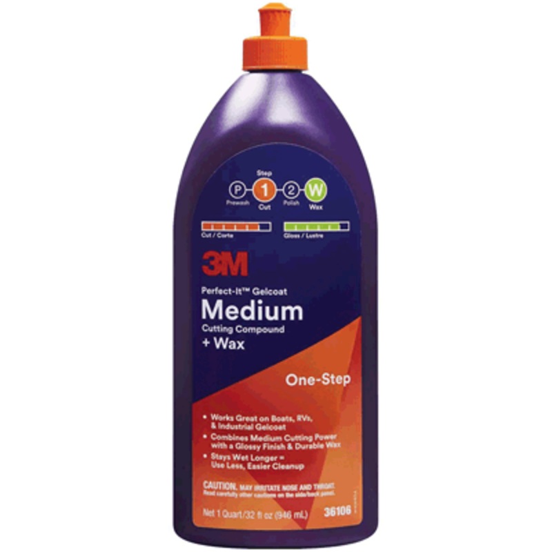 3M Gelcoat Med Cut Compound Qt [36106]