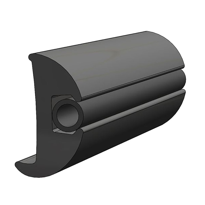 TACO Flexible Vinyl Black Rub Rail 1-1/16″ x 1-7/8″ 50L [V11-2423BKA50-1]
