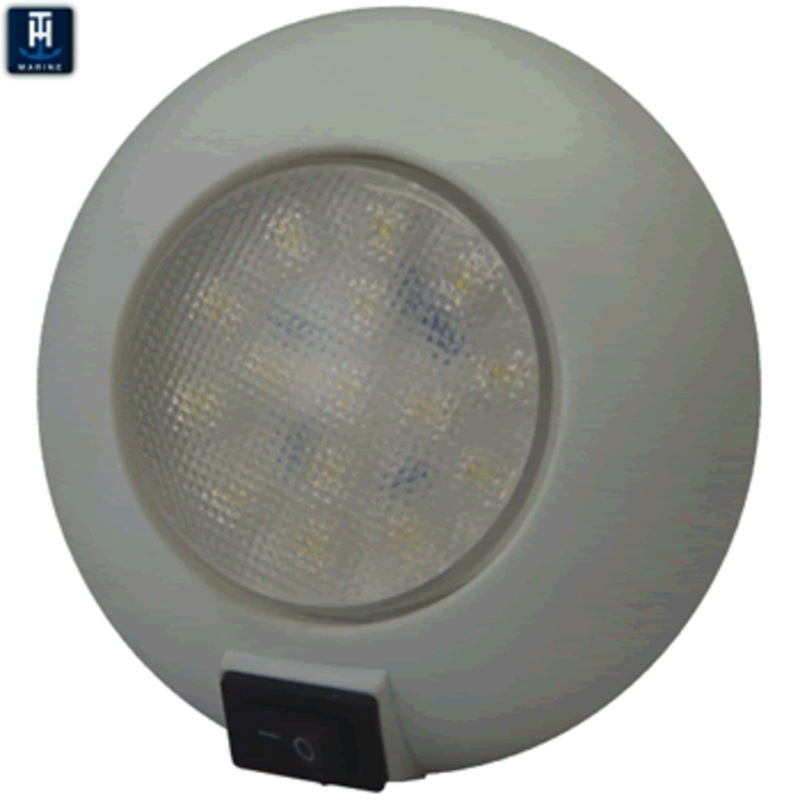 T-H Marine Dome Light White 4″ W/Switch [LED-51829-DP]