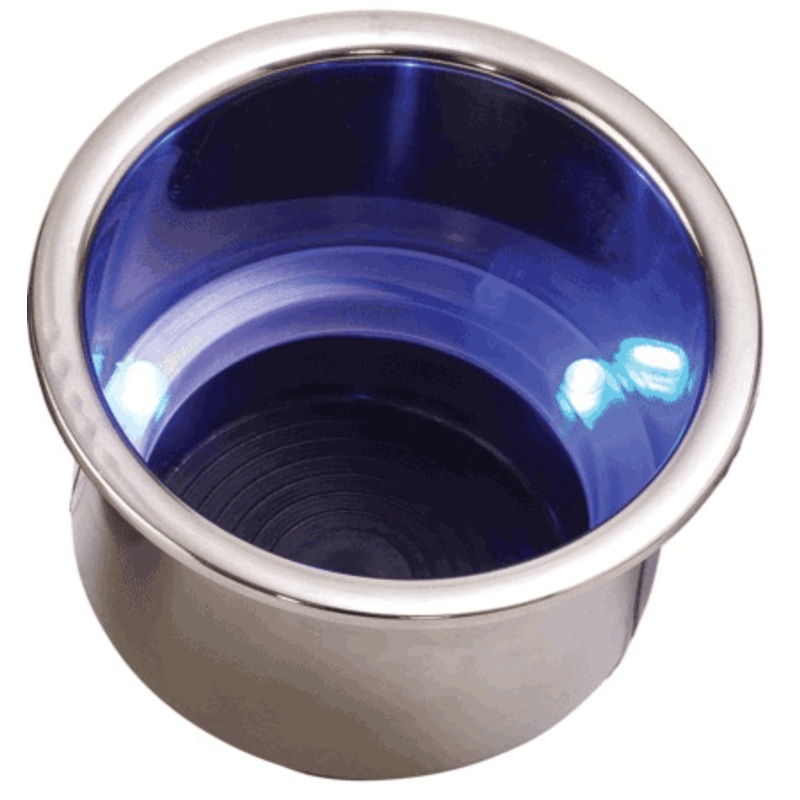Sea-Dog S.S Drink Holder W/Blue Led [588074-1]
