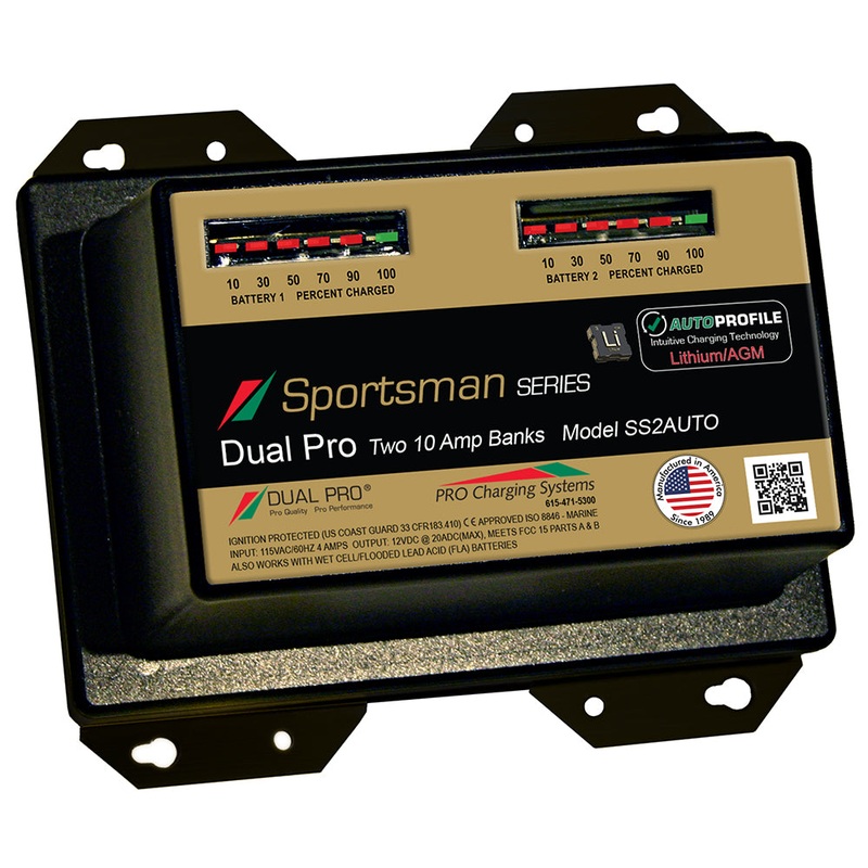 Dual Pro SS2 Auto 20A – 2-Bank Lithium/AGM Battery Charger [SS2AUTO]