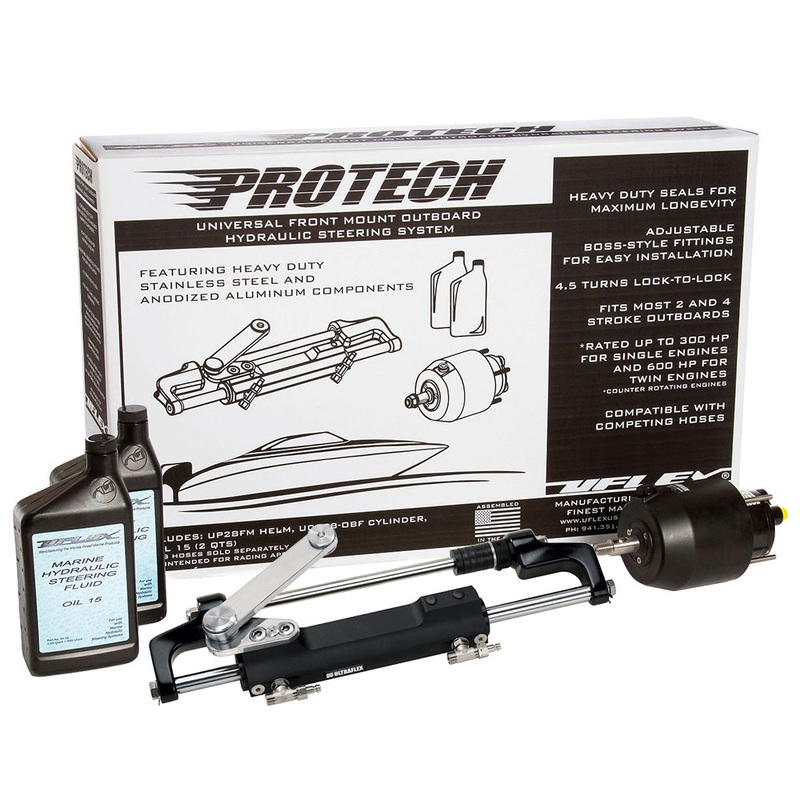 Uflex PROTECH 2.1 Front Mount OB Hydraulic System – Includes UP28 FM Helm Oil  UC128-TS/2 Cylinder – No Hoses [PROTECH 2.1]