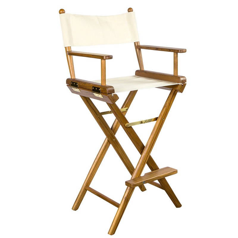 Whitecap Captains Chair w/Natural Seat Covers – Teak [60048]
