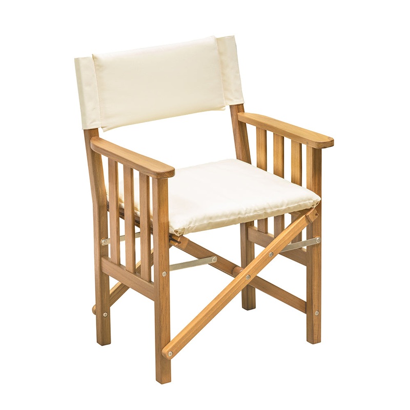 Whitecap Directors Chair II w/Cream Cushion – Teak [61053]