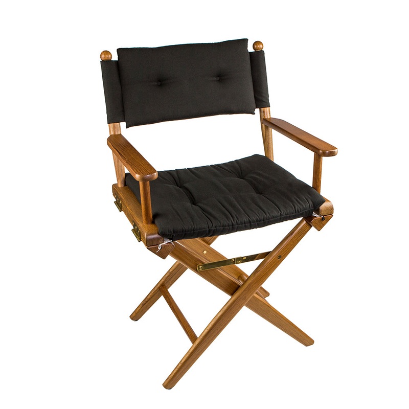 Whitecap Directors Chair w/Black Cushion – Teak [61041]