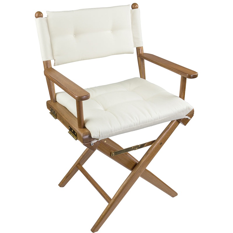Whitecap Directors Chair w/Cream Cushion – Teak [61043]
