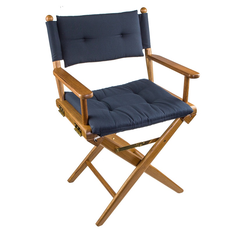 Whitecap Directors Chair w/Navy Cushion – Teak [61042]
