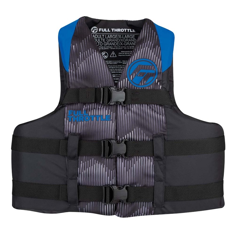 Full Throttle Adult Nylon Life Jacket – S/M – Blue/Black [112200-500-030-22]