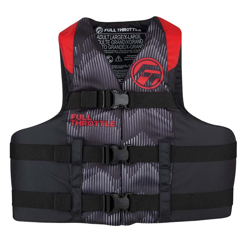 Full Throttle Adult Nylon Life Jacket – S/M – Red/Black [112200-100-030-22]