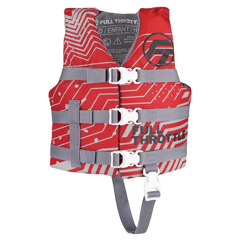 Full Throttle Child Nylon Life Jacket – Red [112200-100-001-22]