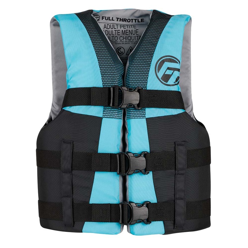 Full Throttle Teen Nylon Life Jacket – Aqua/Black [112200-505-010-22]