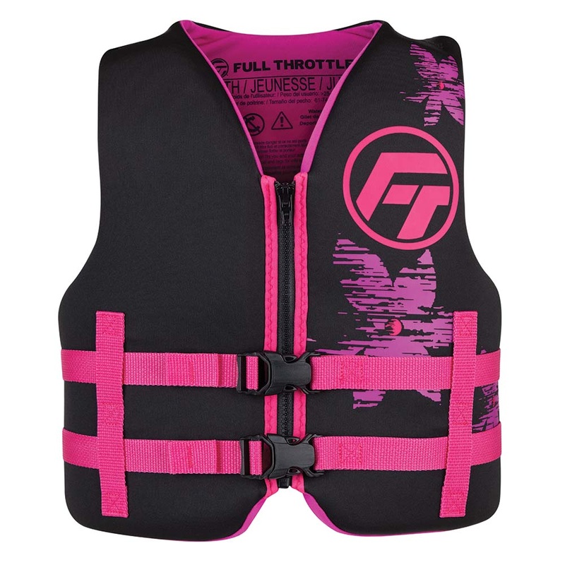 Full Throttle Youth Rapid-Dry Life Jacket – Pink/Black [142100-105-002-22]