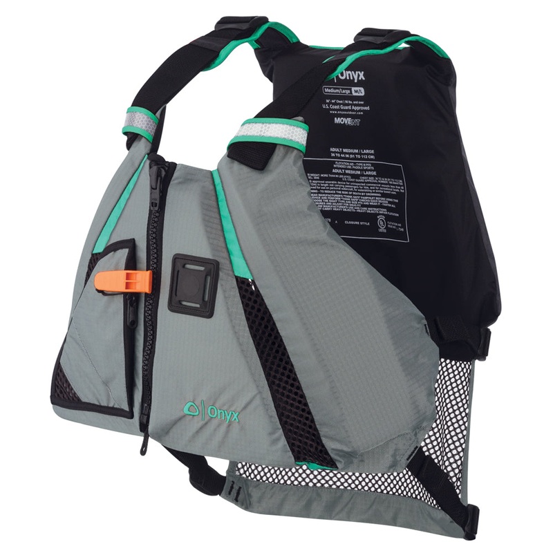 Onyx MoveVent Dynamic Paddle Sports Life Vest – M/L – Aqua [122200-505-040-15]