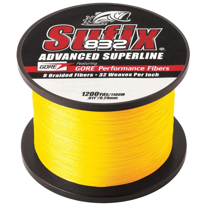 Sufix 832 Advanced Superline Braid – 10lb – Hi-Vis Yellow – 1200 yds [660-310Y]