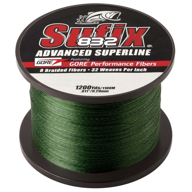 Sufix 832 Advanced Superline Braid – 30lb – Low-Vis Green – 1200 yds [660-330G]