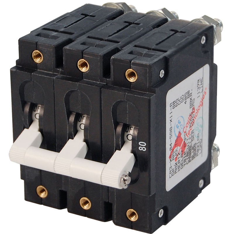 Blue Sea 7289 C-Series Triple Pole Circuit Breaker – 80A [7289]