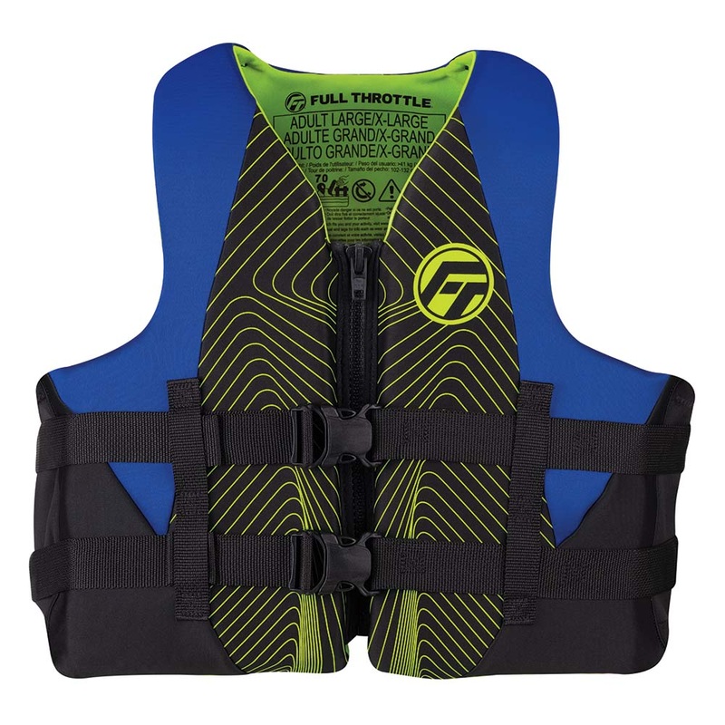 Full Throttle Adult Rapid-Dry Life Jacket – 2XL/4XL – Blue/Black [142100-500-080-22]