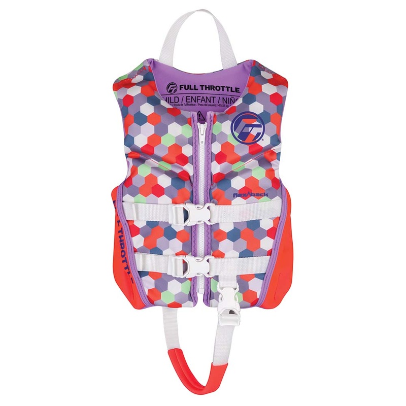 Full Throttle Child Rapid-Dry Flex-Back Life Jacket – Pink [142500-105-001-22]