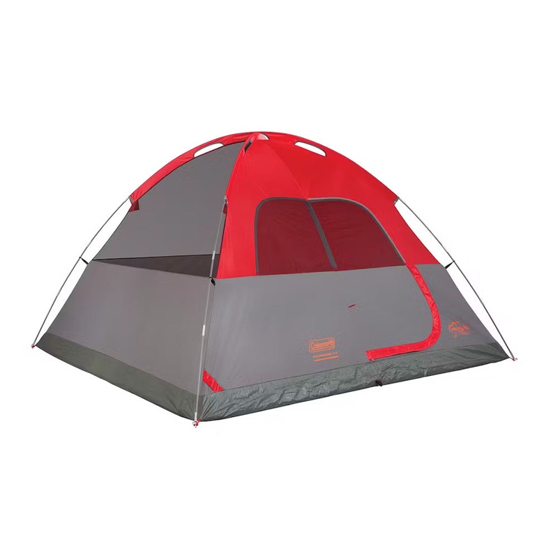 Coleman 6-Person Flatwoods II Lightweight Dome Camping Tent – Red [2207385]