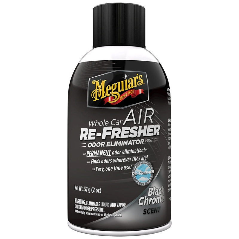 Meguiar’s Whole Car Air Refresher Odor Eliminator – Black Chrome Scent [G181302]