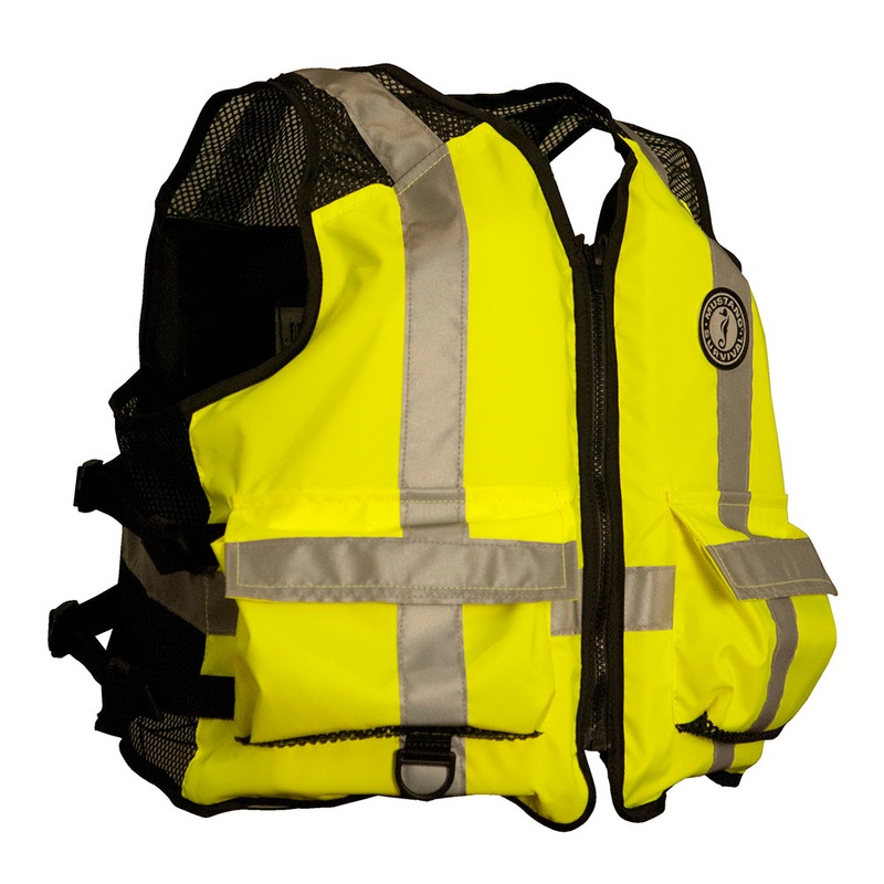 Mustang High Visibility Industrial Mesh Vest – Fluorescent Yellow/Green/Black – 4XL/5XL [MV1254T3-239-4XL/5XL-216]