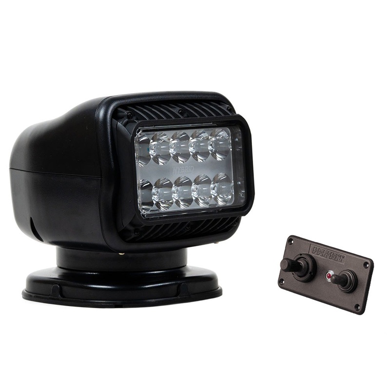 Golight GT Series LED Hybrid Light Permanent Mount w/Handheld Wireless Remote – 12V – Black [20518GT]