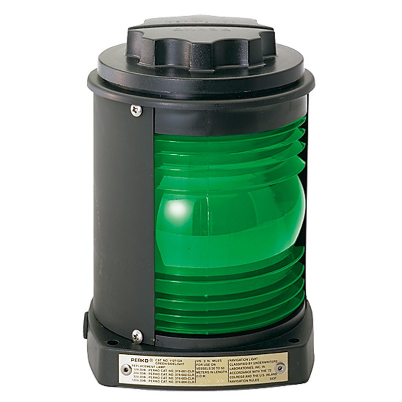 Perko Side Light – Black Plastic, Green Lens [1127GA0BLK]