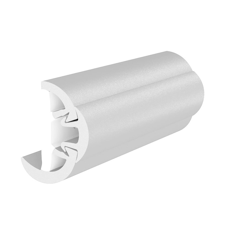 TACO SuproFlex Rub Rail Kit w/Flex Vinyl Overlay Insert – 1-5/8″H x 7/8″W x 60’L – White w/White Insert [V11-9991WWK60-2]