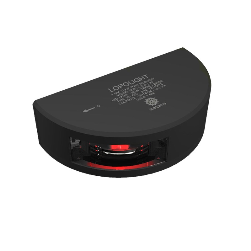Lopolight Series 101-002 – Port Side Light – 1NM – Vertical Mount – Red – Black Housing [101-002-B]