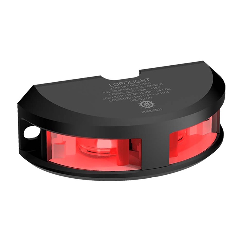Lopolight Series 200-016 – Navigation Light – 2NM – Vertical Mount – Red – Black Housing [200-016G2-B]