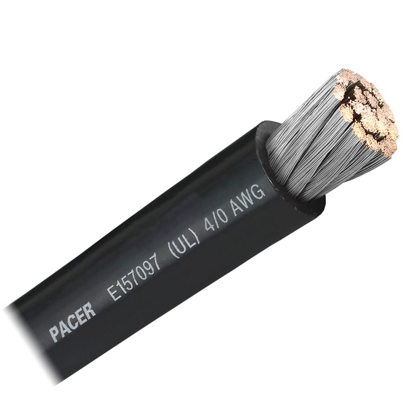 Pacer Black 4/0 AWG Battery Cable – Sold By The Foot [WUL4/0BK-FT]