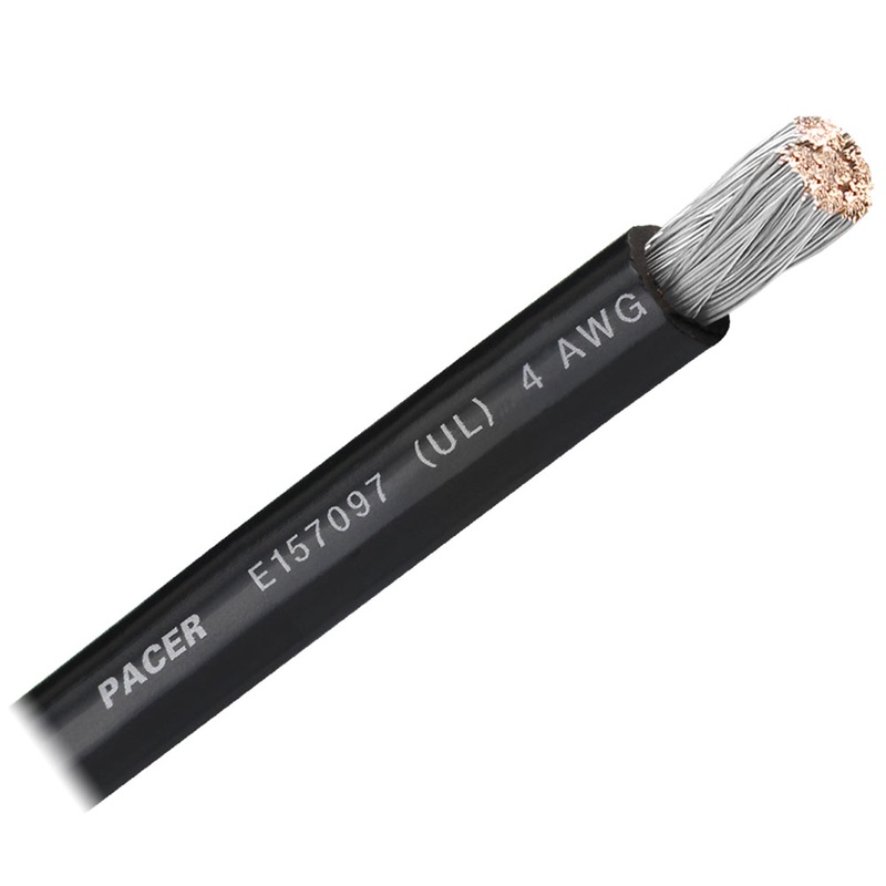 Pacer Black 4 AWG Battery Cable – Sold By The Foot [WUL4BK-FT]