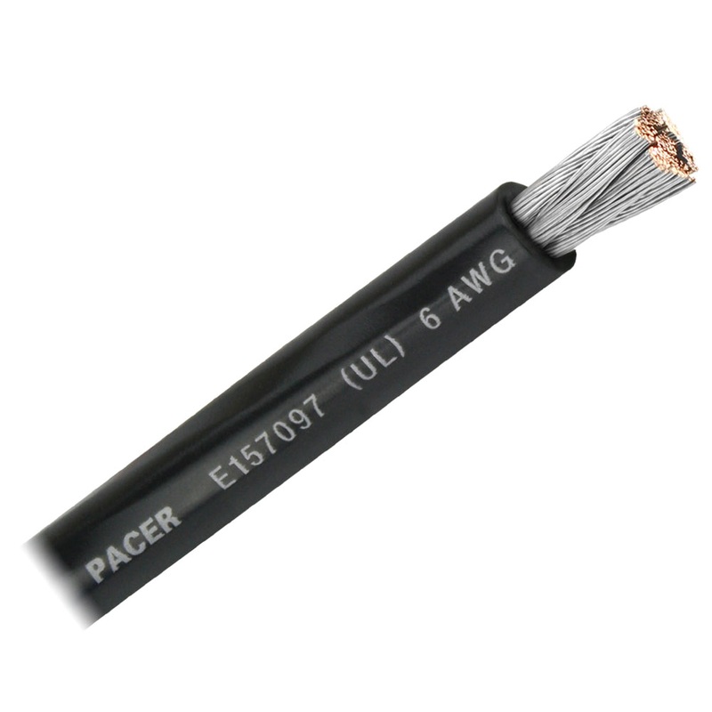 Pacer Black 6 AWG Battery Cable – Sold By The Foot [WUL6BK-FT]