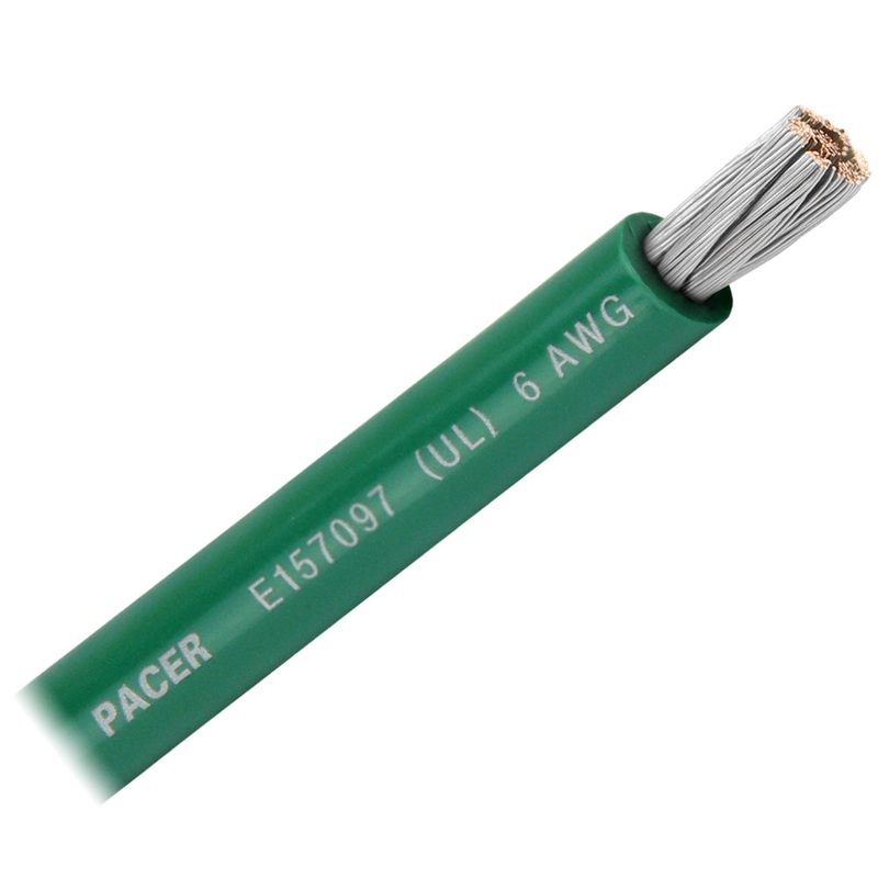 Pacer Green 6 AWG Battery Cable – Sold By The Foot [WUL6GN-FT]