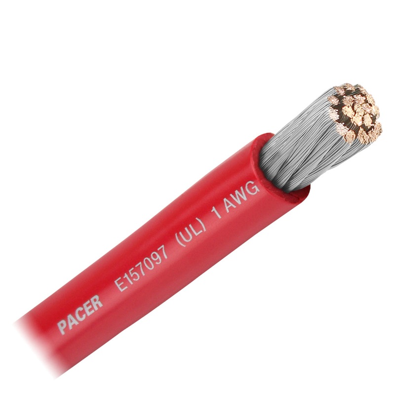 Pacer Red 1 AWG Battery Cable – Sold By The Foot [WUL1RD-FT]