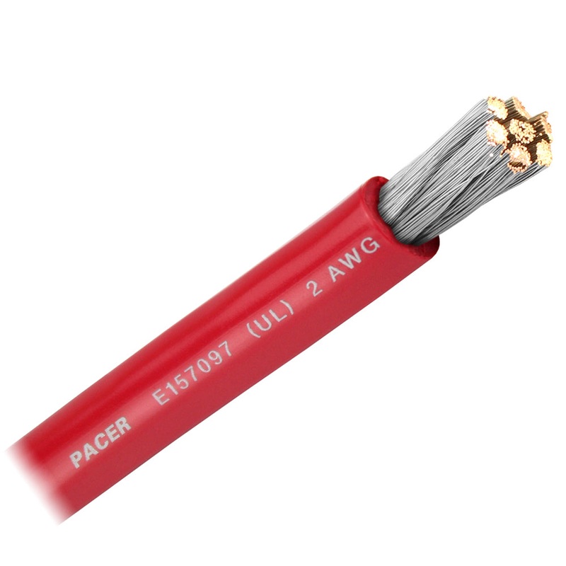Pacer Red 2 AWG Battery Cable – Sold By The Foot [WUL2RD-FT]