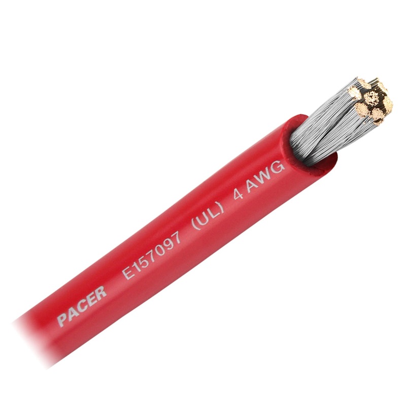 Pacer Red 4 AWG Battery Cable – Sold By The Foot [WUL4RD-FT]
