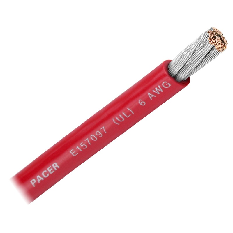 Pacer Red 6 AWG Battery Cable – Sold By The Foot [WUL6RD-FT]