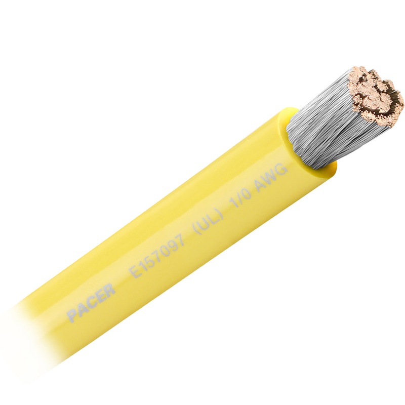 Pacer Yellow 1/0 AWG Battery Cable – Sold By The Foot [WUL1/0YL-FT]