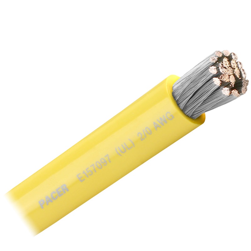 Pacer Yellow 2/0 AWG Battery Cable – Sold By The Foot [WUL2/0YL-FT]