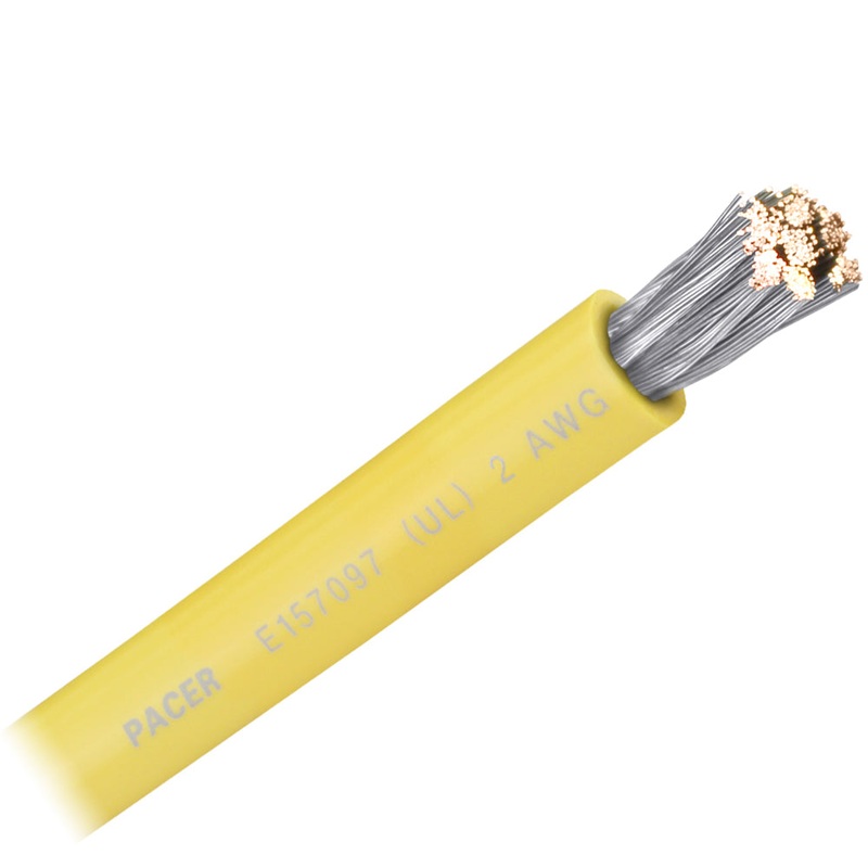 Pacer Yellow 2 AWG Battery Cable – Sold By The Foot [WUL2YL-FT]
