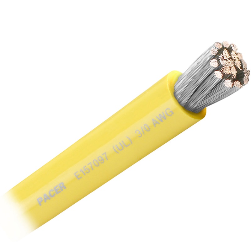 Pacer Yellow 3/0 AWG Battery Cable – Sold By The Foot [WUL3/0YL-FT]