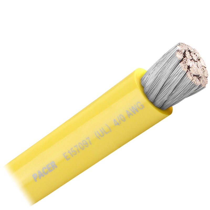 Pacer Yellow 4/0 AWG Battery Cable – Sold By The Foot [WUL4/0YL-FT]