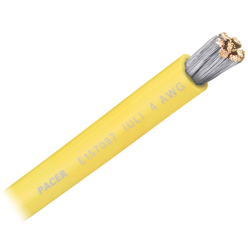 Pacer Yellow 4 AWG Battery Cable – Sold By The Foot [WUL4YL-FT]