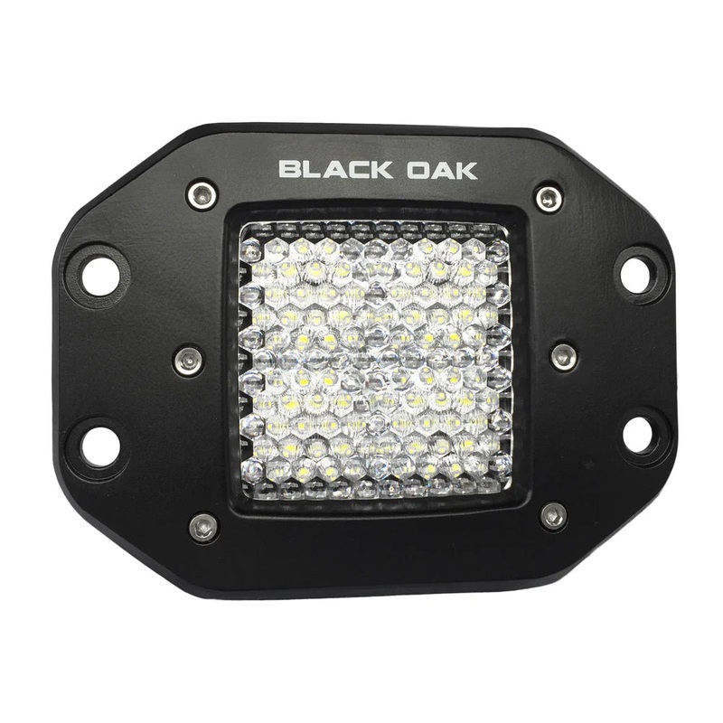 Black Oak 2″ Flush Mount LED Pod Light – Flood Optics – Black Housing – Pro Series 3.0 [2F-FPOD10CR]