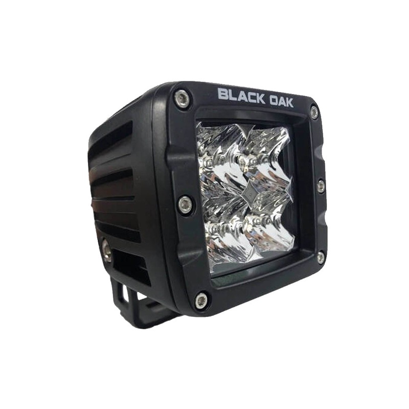 Black Oak 2″ LED Pod Light – Flood Optics – Black Housing – Pro Series 3.0 [2F-POD10CR]