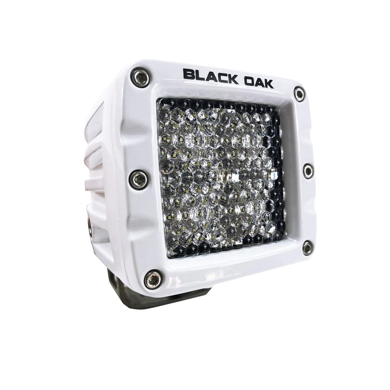 Black Oak 2″ Marine LED Pod Light – Diffused Optics – White Housing – Pro Series 3.0 [2DM-POD10CR]